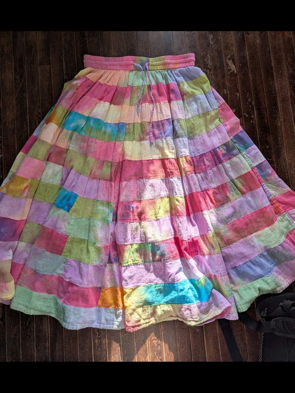 Phool VTG Boho Multicolor Tiered Patchwork Skirt 90's